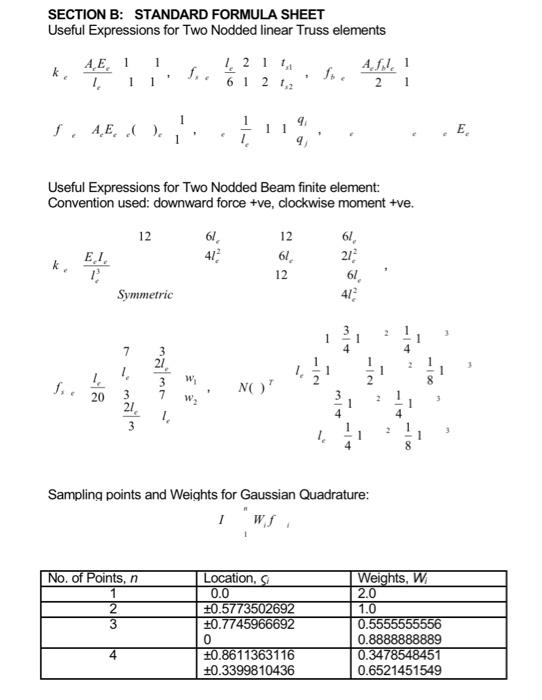 Answer Any One Question From The Following Two Questions In Section B B1 A Two Node One Dimensional Linear Finite Elem 2