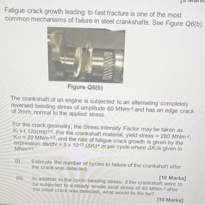 Fatigue Crack Growth Leading To Fast Fracture Is One Of The Most Common Mechanisms Of Failure In Steel Crankshafts See 1