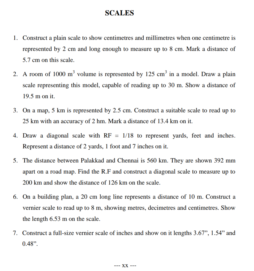 Scales 1 Construct A Plain Scale To Show Centimetres And Millimetres When One Centimetre Is Represented By 2 Cm And Lon 1
