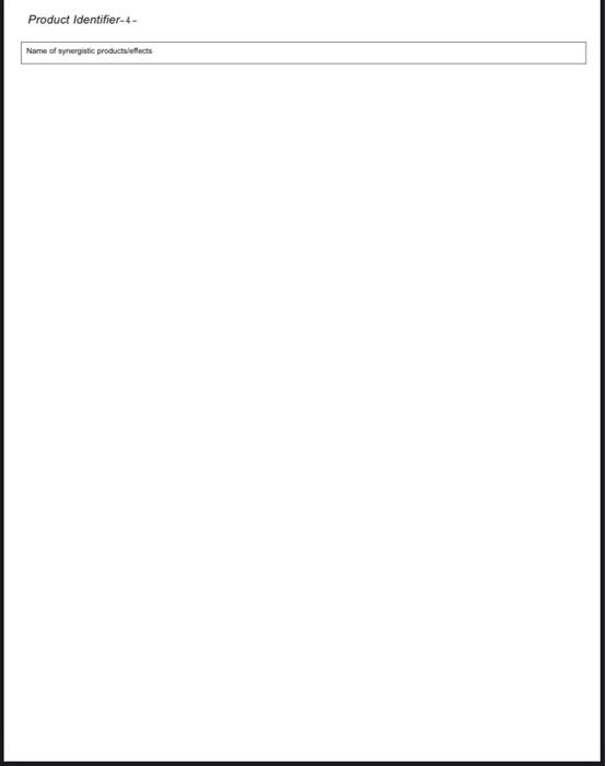 1 Use The Attached Template To Prepare Material Safety Data Sheet Msds For One Of The Following Chemicals Available I 5