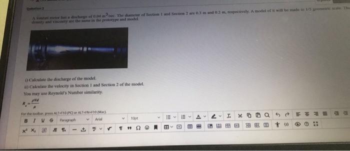 Adrer Man The Diameter Of Section 1 And Section I Are O Mund 0 2 M Respectively A Model Of It Will Be Made In The Calc 1