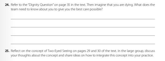 24 Refer To The Dignity Question On Page 35 In The Text Then Imagine That You Are Dying What Does The Team Need To K 1