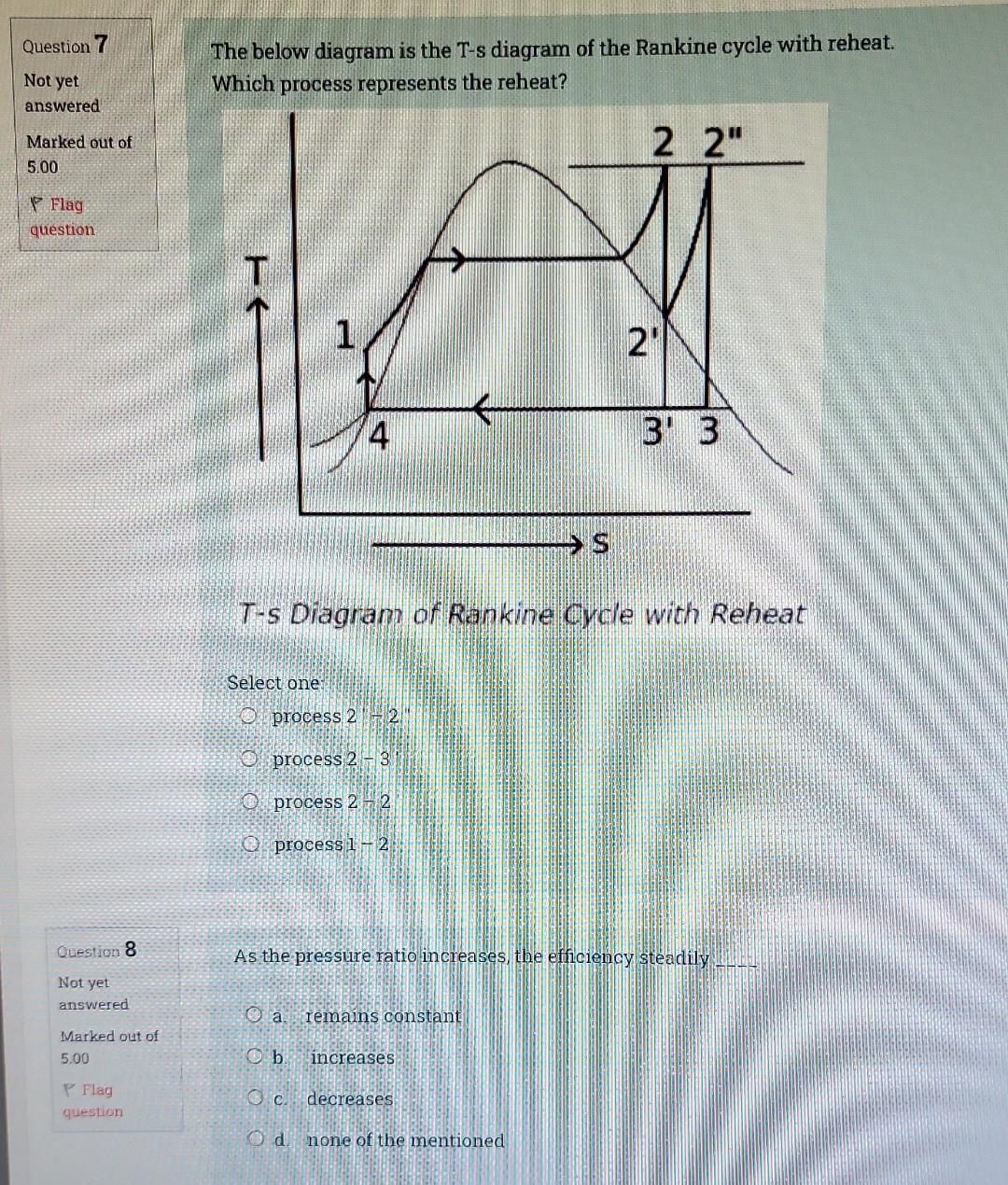 Question 2 Not Yet Answered The Maximum Pressure Ratio Is Given By Y Is The Specific Heat Ratio Marked Out Of 5 00 Fla 3