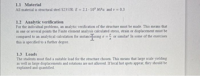 1 1 Material All Material Is Structural Steel S235jr E 2 1 109 Mpa And V 0 3 1 2 Analytic Verification For The In 1
