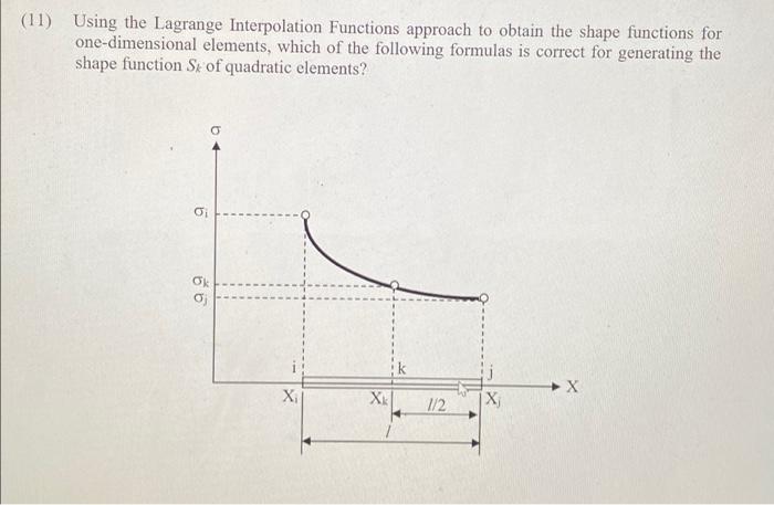 11 Using The Lagrange Interpolation Functions Approach To Obtain The Shape Functions For One Dimensional Elements Whi 1